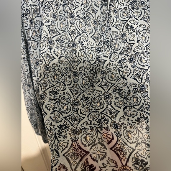 New! Wonderly  Blue & Black Floral Damask Blouse Peasant Boho size 3X NWT! - Picture 11 of 16